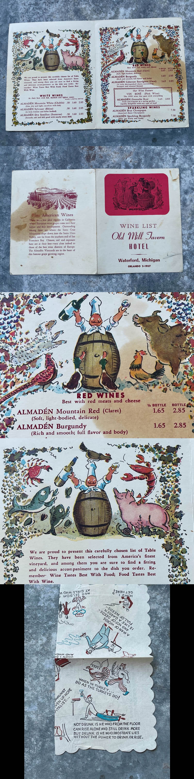 Cascade Motel (Olde Mill Inn on the Lake) - Menu (newer photo)